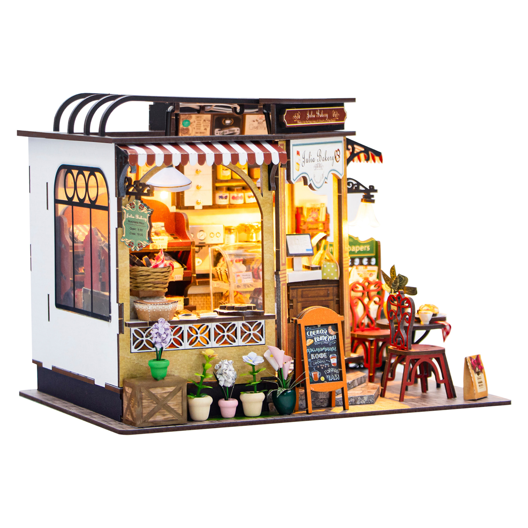Panadería Julia. Maqueta 3D realista con gran detalle y luces led.