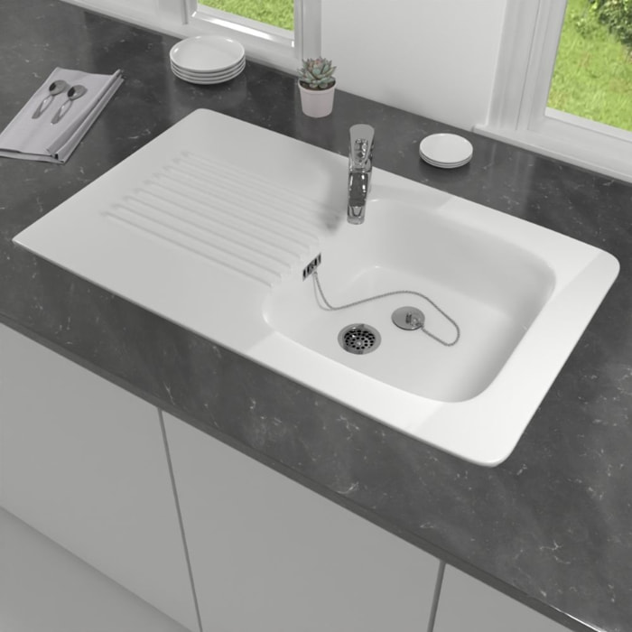 Evier Tudor + Robinet cuisine GROHE Minta