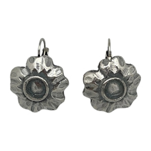 Pendiente dormilona flor girasol en plata chapado