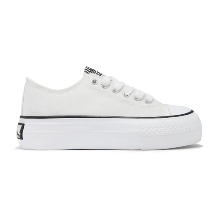 Zapatillas Lona Plataforma Blanco B&W