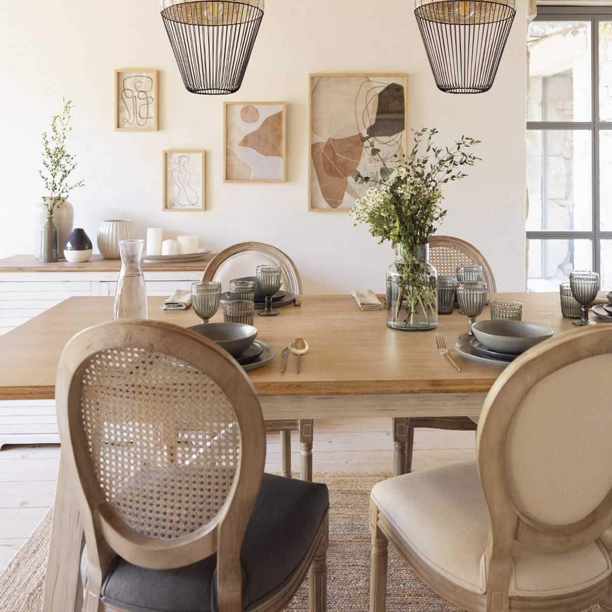 Chaise "Cléon" - beige lin