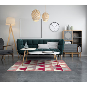 TAPPETO ARREDO TRIANGOLI FUCSIA CON FONDO ANTISCIVOLO