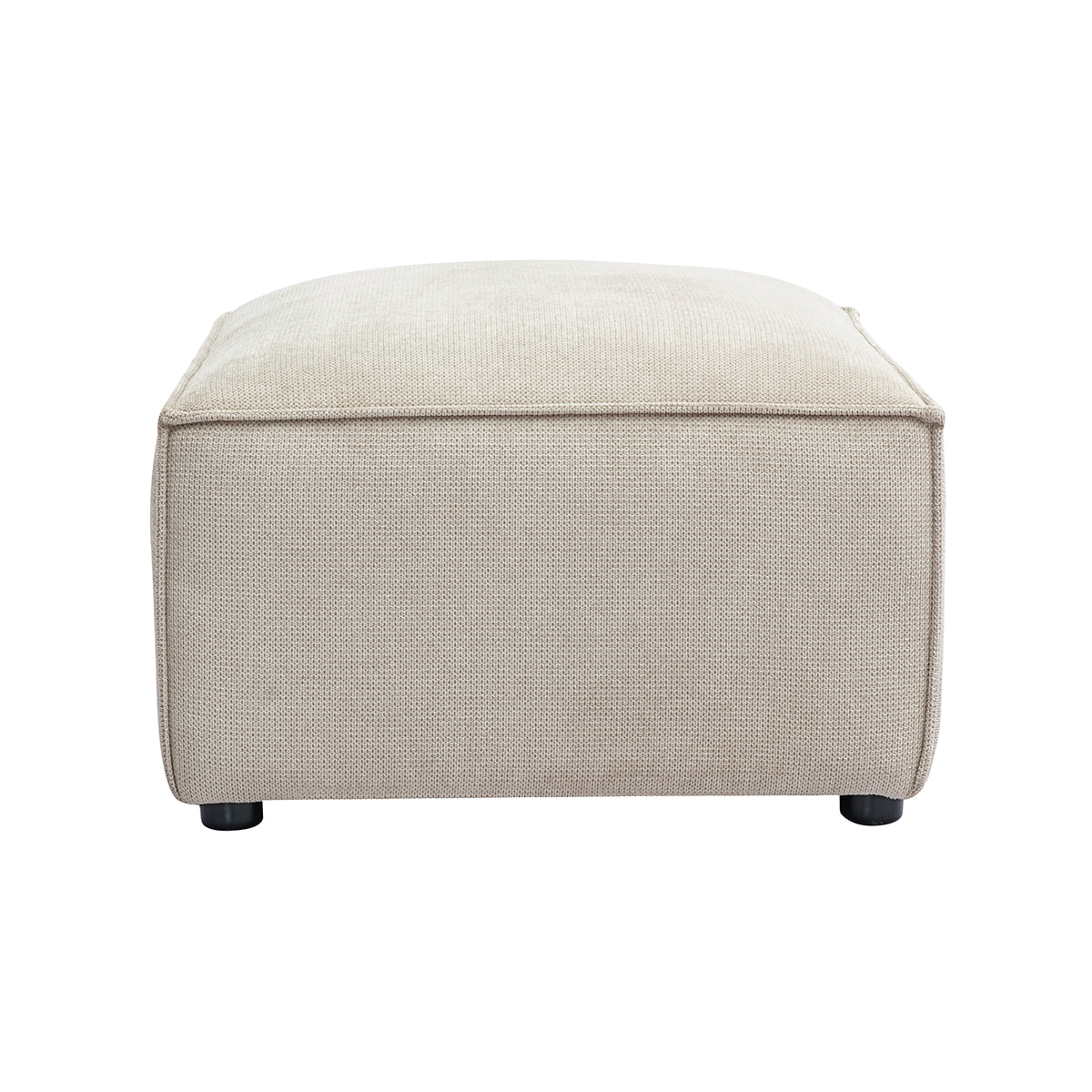 Pouf repose pieds en tissu chenille beige SPLIT