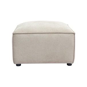Pouf repose pieds en tissu chenille beige SPLIT