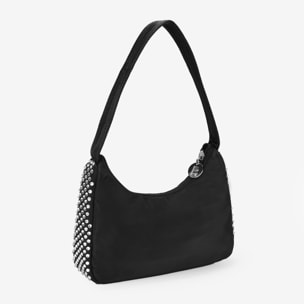 Bolso de hombro negro con brillantes