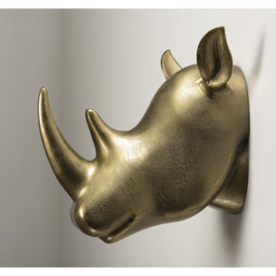 JONAS - Décoration sculpture rhinocéros aluminium doré