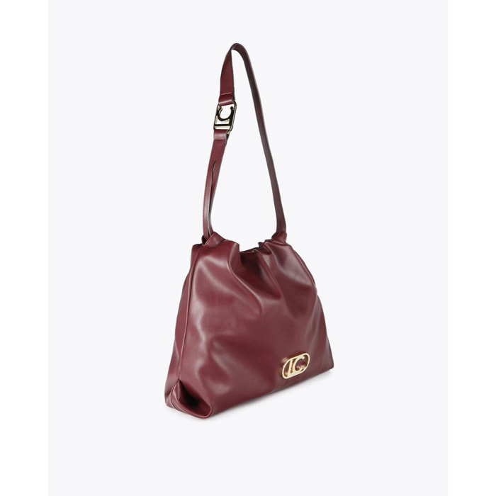 Borsa shopper effetto pelle con logo