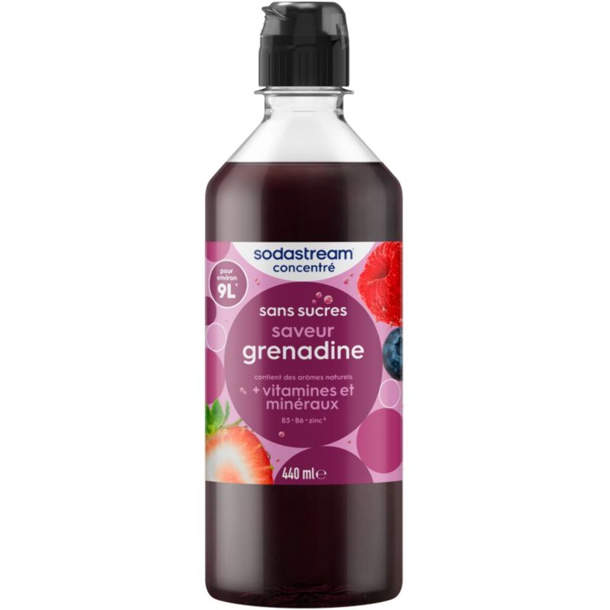 Concentré SODASTREAM saveur grenadine sans sucres 440mL