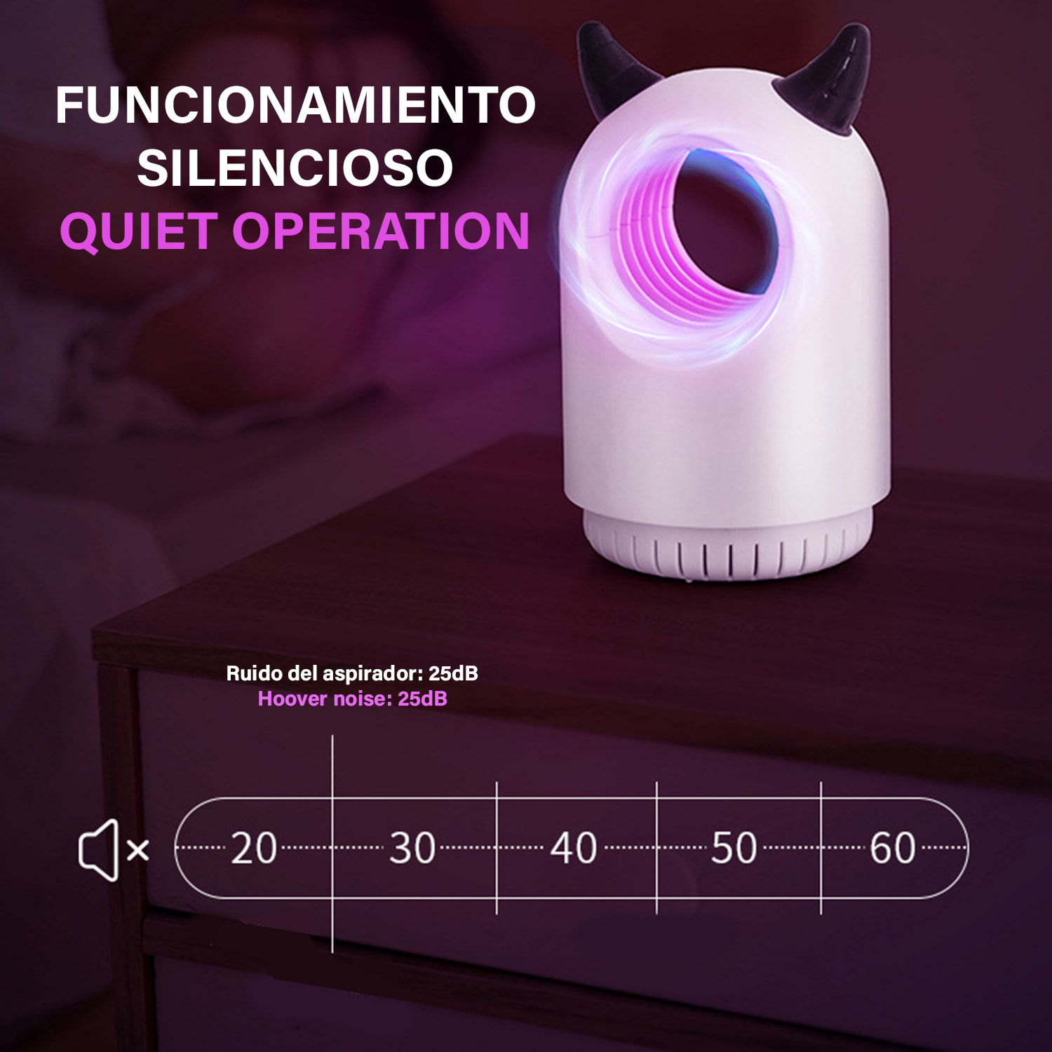 Trappola per zanzare elettrica JX-688, con luce LED da 365nm, aspiratore silenzioso e serbatoio.