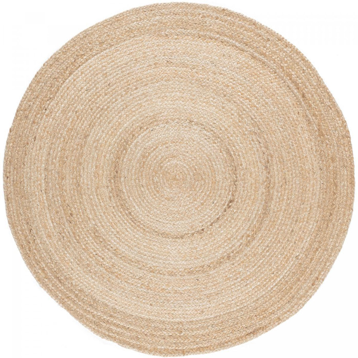 Tapis salon JUTROND Marron 160x160 rond en jute