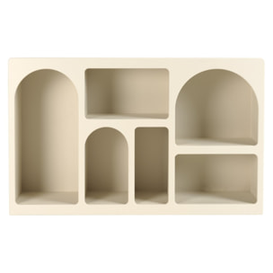 HELENA - Buffet 6 niches 120x30cm en bois peint couleur beige