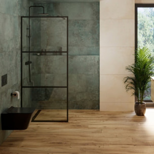 Walk-in paroi de douche à l'italienne 140 cm en verre, noir mat (SIKOWI140CP)