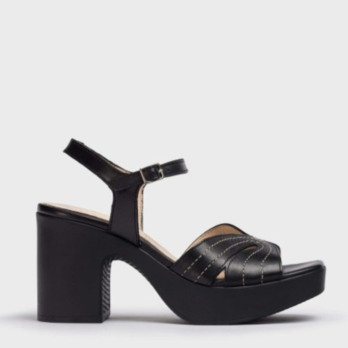 Sandalias LISBOA Negro. Tacón: 8cm