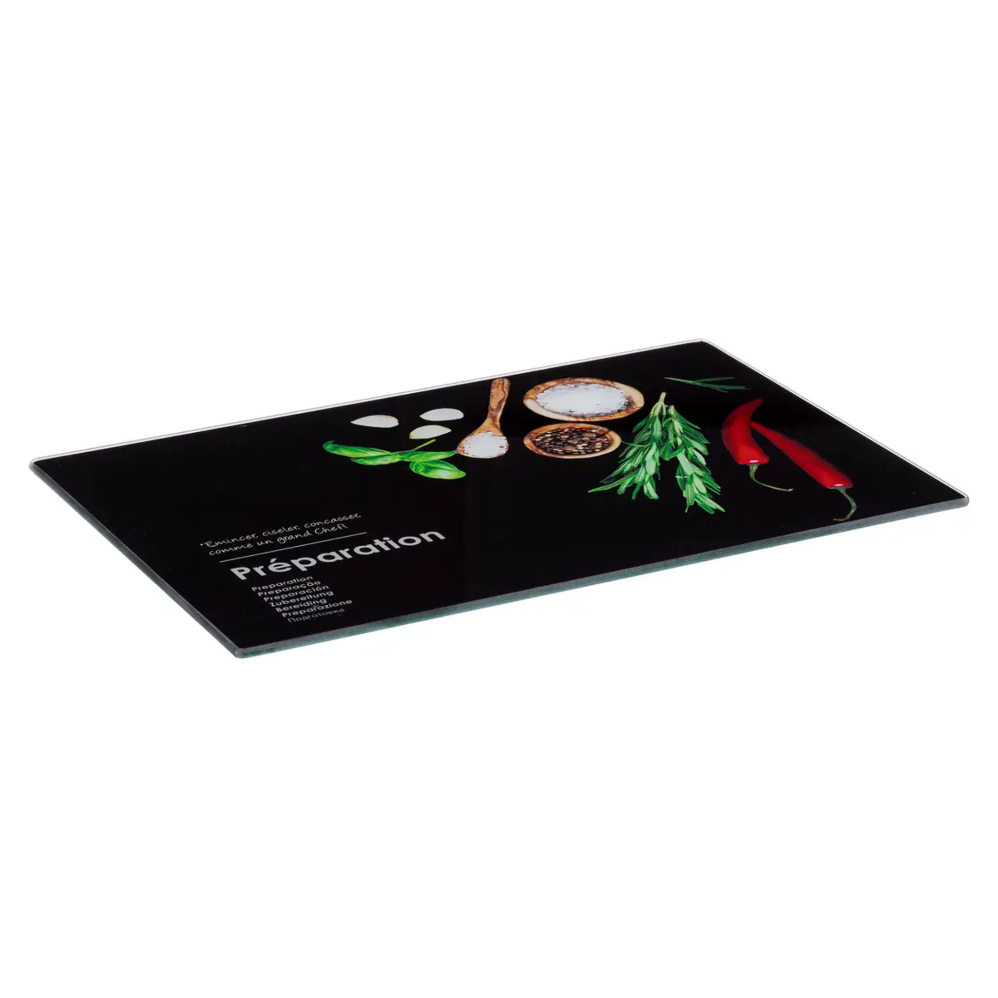 Planche à découper 30x20cm "Black edition" verre