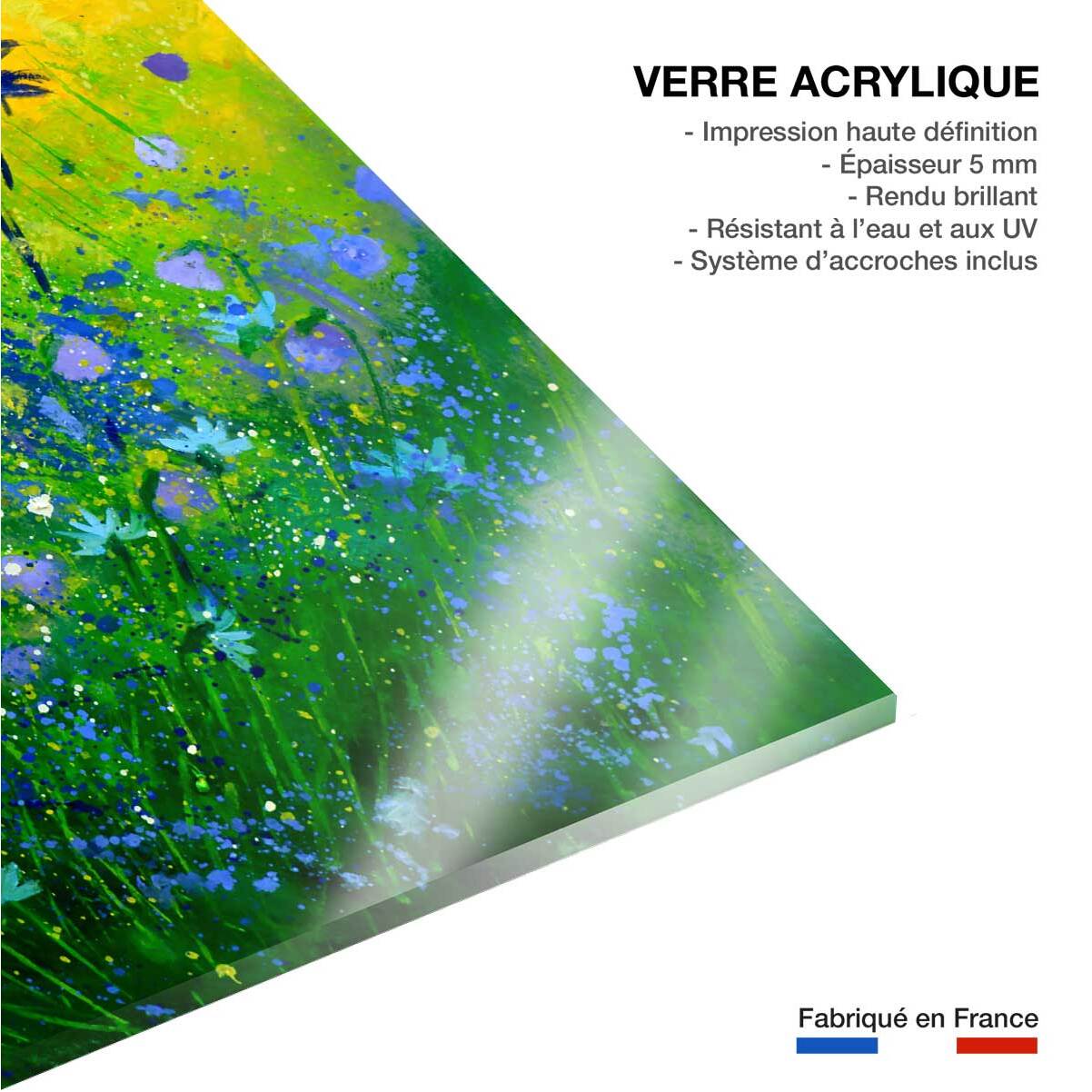 Tableau bouquet de fleurs bleues Tableau plexiglas