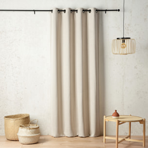 Rideau thermique et obscurcissant à envers polaire à oeillets - Ivoire