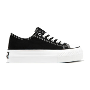 Zapatillas Lona Plataforma Negro B&W