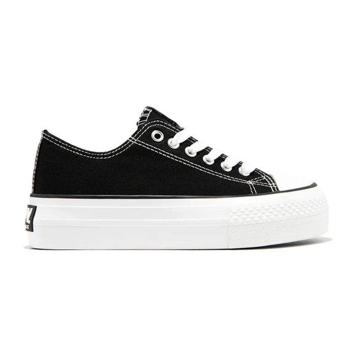 Zapatillas Lona Plataforma Negro B&W