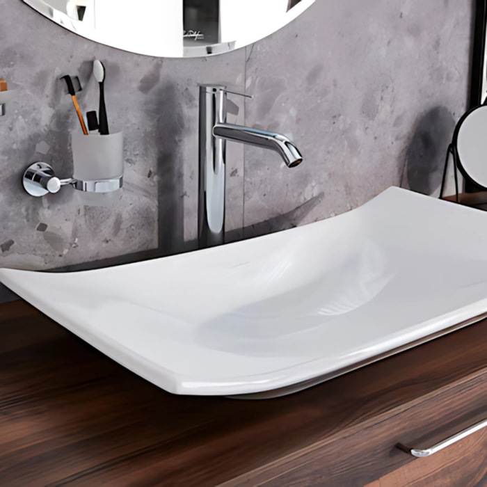Mitigeur lavabo bec haut Grands Boulevards sans vidage Chromé