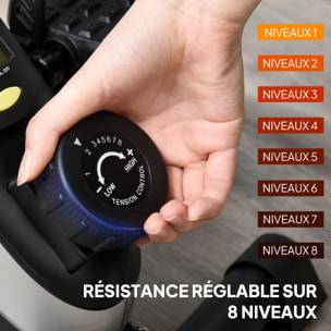 Mini vélo d'appartement 8 niveaux résistance magnétique écran LCD multifonction noir