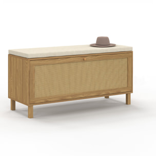 Banc à chaussures Erin 6 paires en cannage