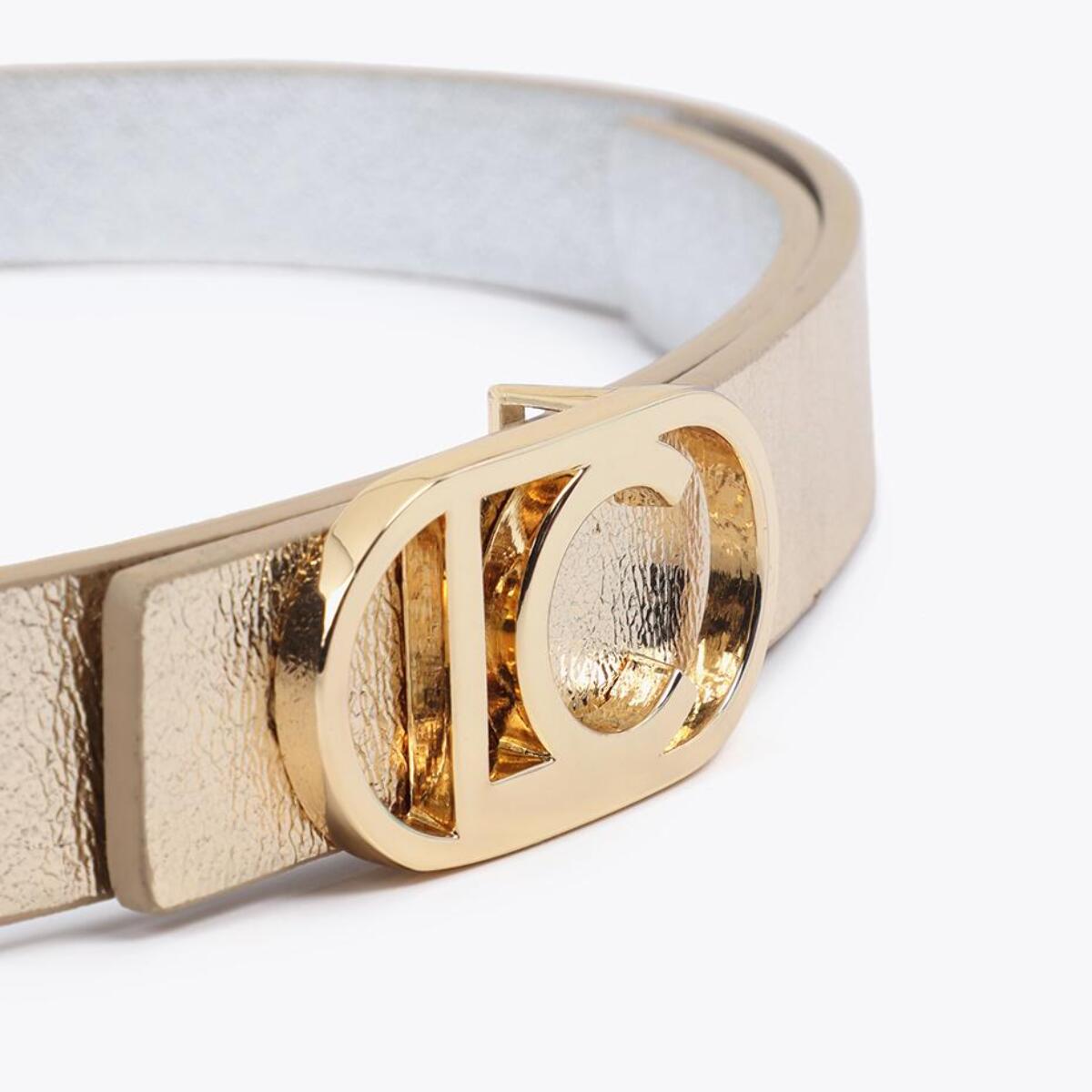 Cintura reversibile con fibbia ovale con logo