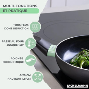 Set poêle antiadhésive céramique 20 cm et 6 ustensiles Fackelmann Brandao