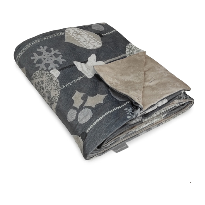 PLAID REVERSIBLE DE TERCIOPELO DE NAVIDAD RUSTIC  130x170 cm