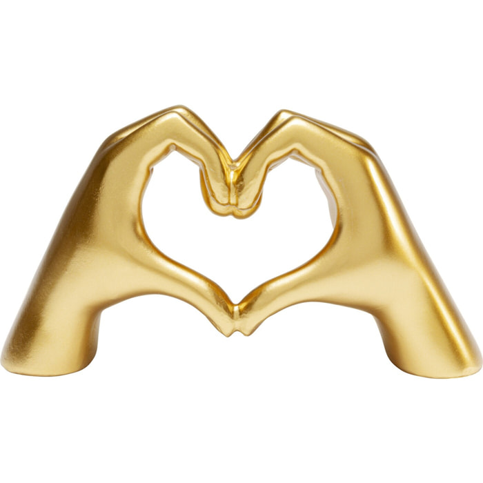 Déco mains coeur dorée 24cm Kare Design
