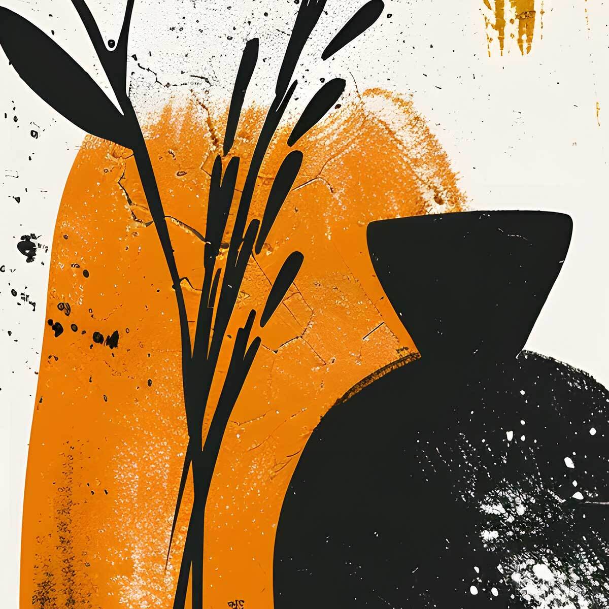 Tableau vases et feuillage moderne Toile imprimée