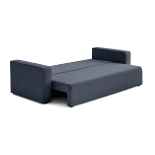 Topaze - canapé 3 places - convertible avec coffre - en tissu - Bleu