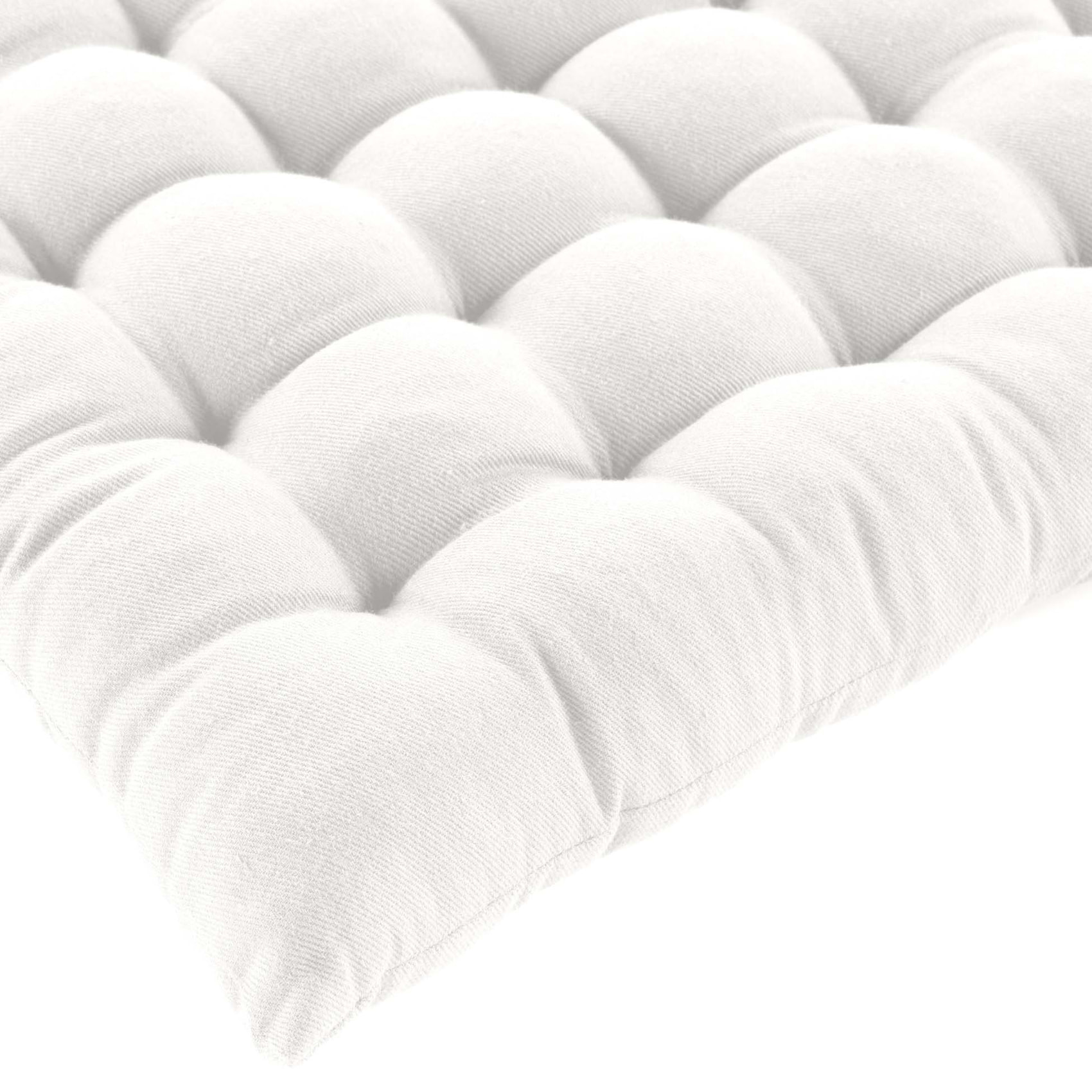 Assise matelassée en coton et polyester recyclé - Blanc