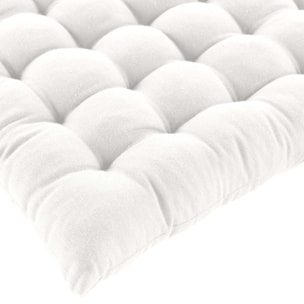 Assise matelassée en coton et polyester recyclé - Blanc