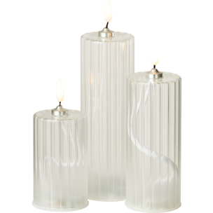 J-Line bougie Rayures - verre - transparent - large - LED