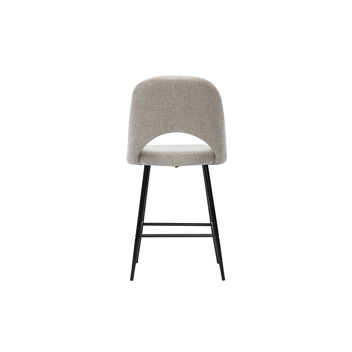 Tabourets de bar en tissu effet velours texturé gris H65 cm (lot de 2) COSETTE