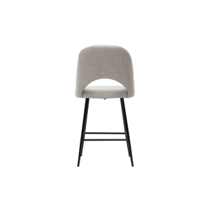 Tabourets de bar en tissu effet velours texturé gris H65 cm (lot de 2) COSETTE