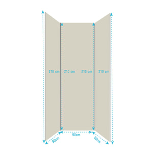 Pack 3 Panneaux Muraux Aluminium Ivoire 90x210 cm avec Profilés Chrome - WALL'IT