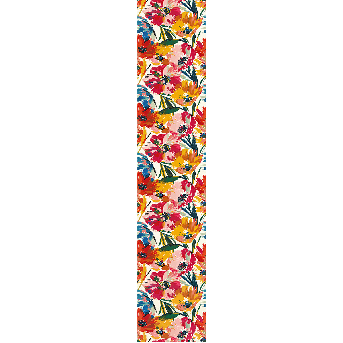 Papier peint intissé pré-encollé - PEINTURE DE FLEURS MULTICOLORE - 1 rouleau