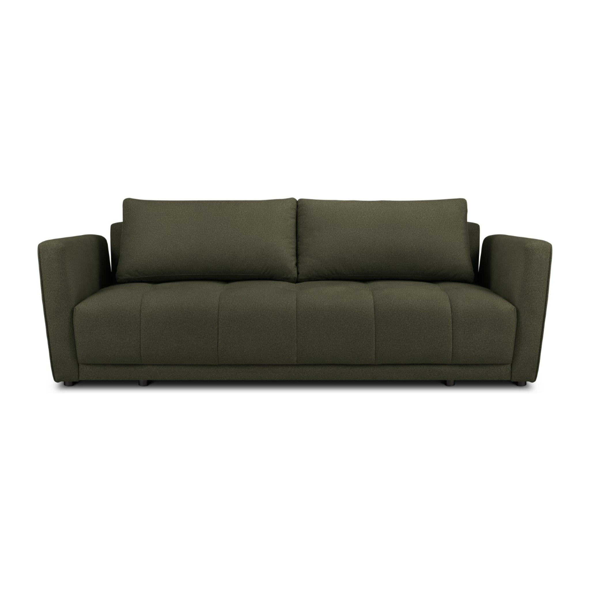 Canapé convertible avec coffre de rangement "Madrid" 3 places en tissu structurel vert