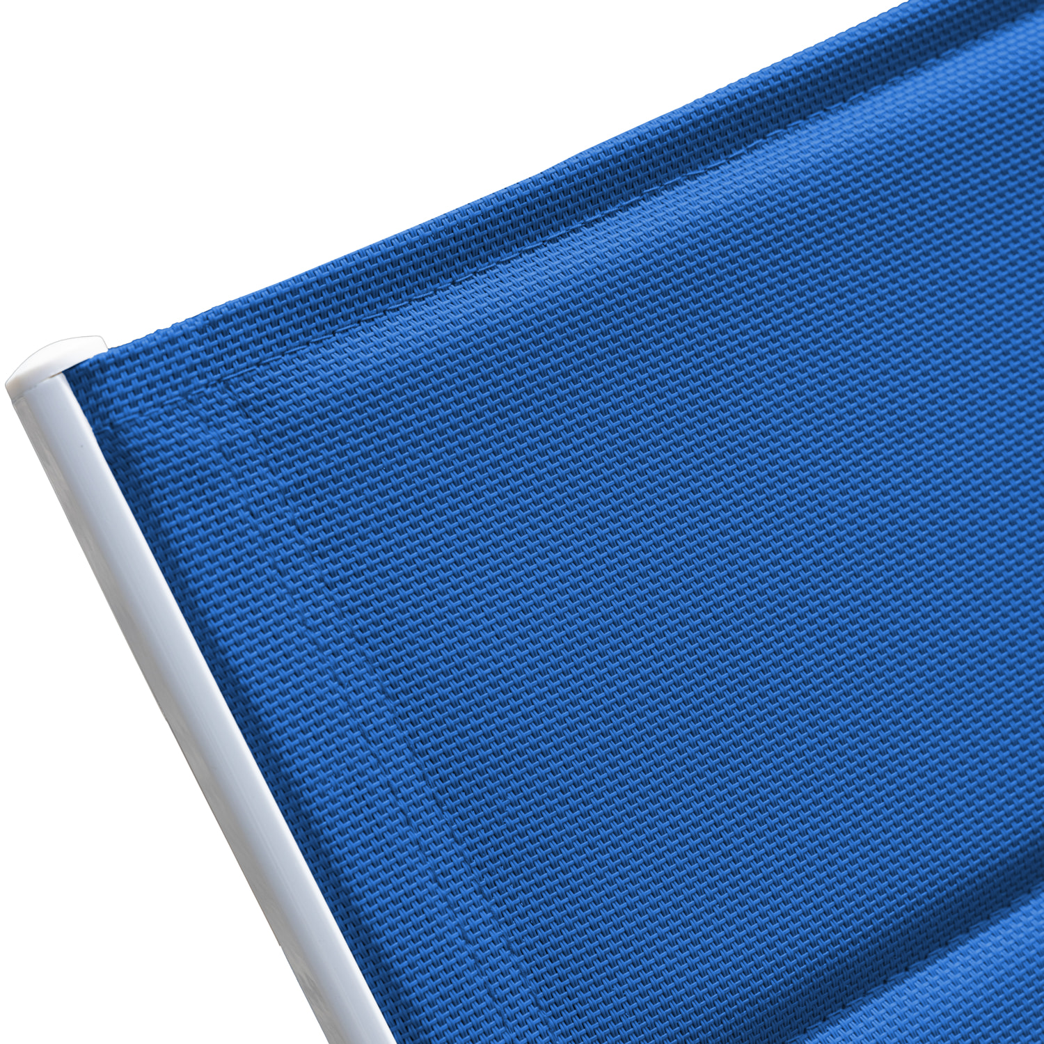 Bain de soleil BARBADOS en textilène bleu - aluminium blanc
