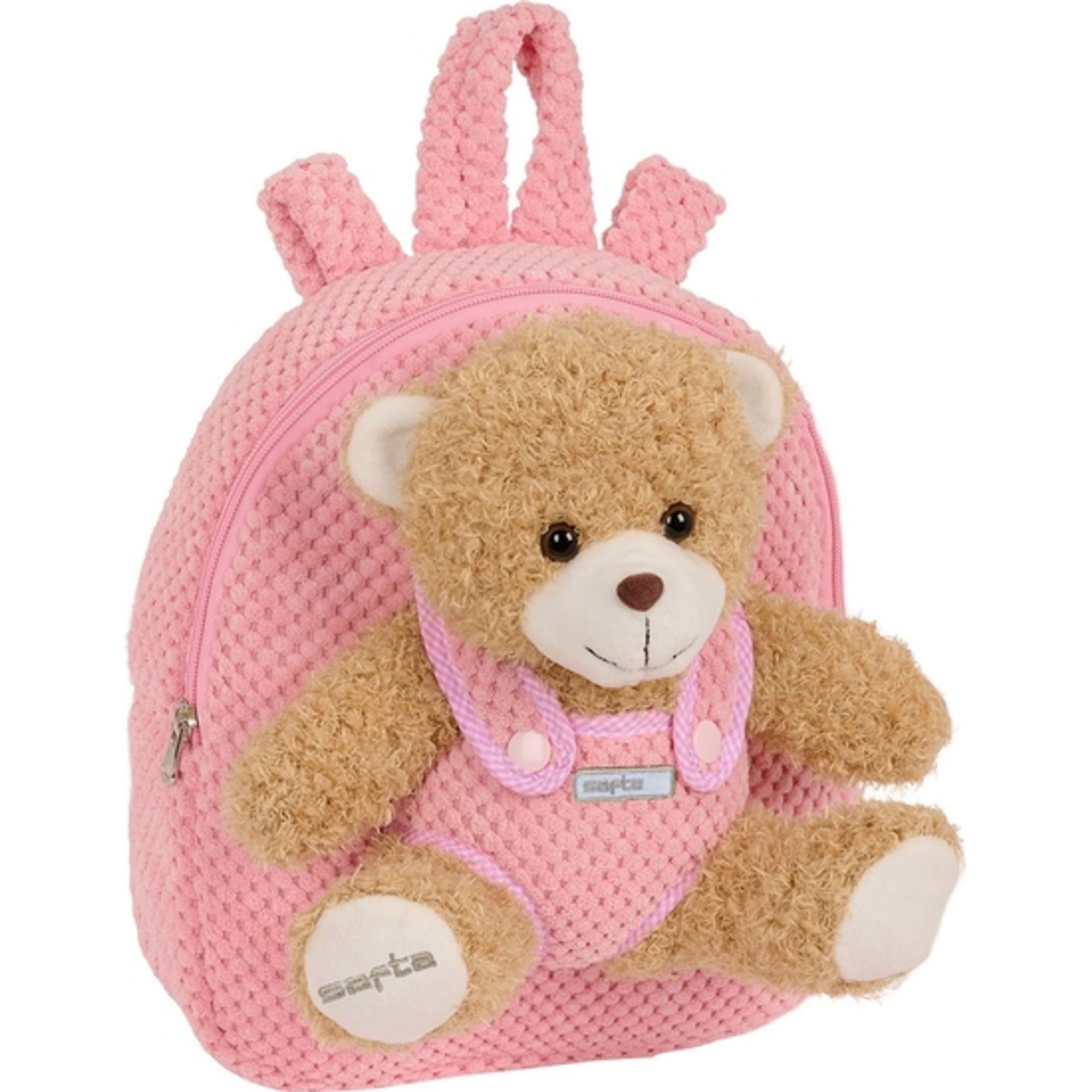 Mochila preescolar con osito safta rosa