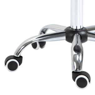 Tabouret de massage tabouret selle ergonomique pivotant 360° hauteur réglable revêtement synthétique gris chromé