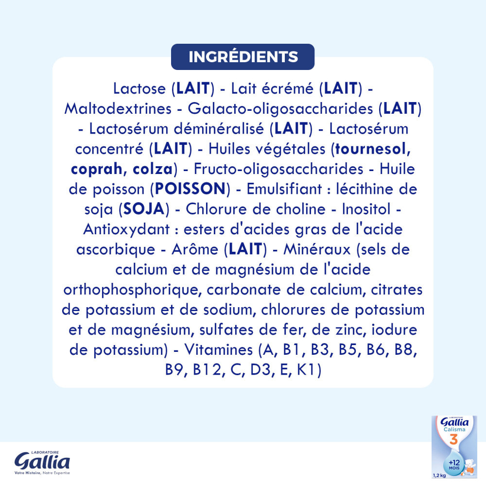 1 Boîte Croissance 3 (1,2kg) - Calisma Dès 12 Mois