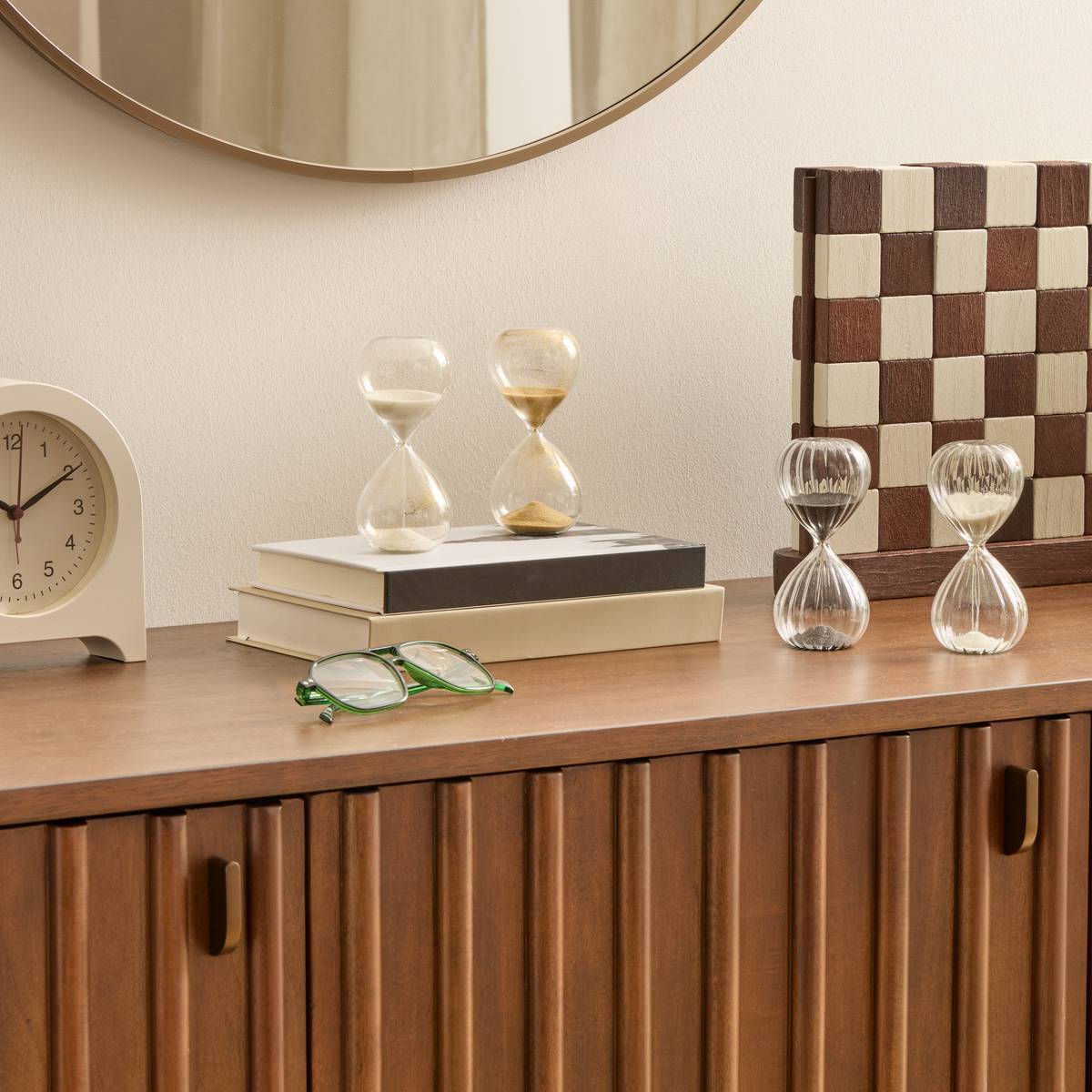 Sablier décoratif Sibel 5,5x5,5x12cm en verre