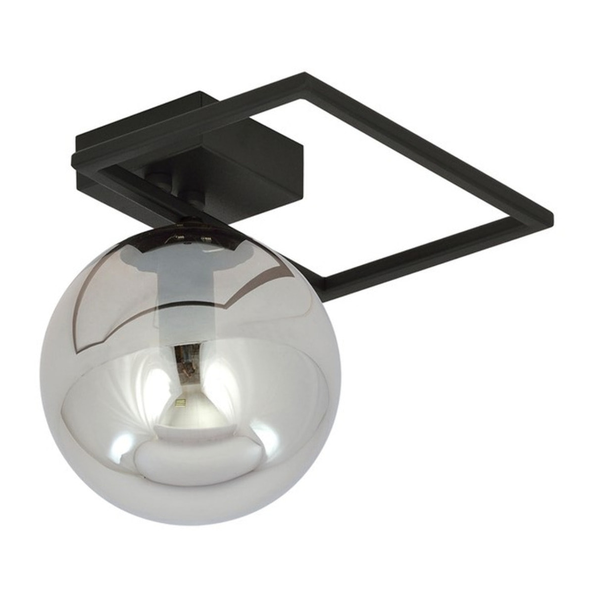 Lampada da soffitto Imago in acciaio nero opaco e vetro grafite