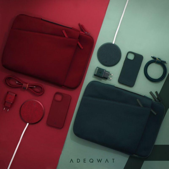 Housse ADEQWAT pocket MacBook 13-14' dark red