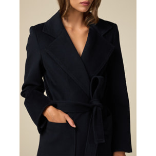 Oltre - Long coat with belt - Azul