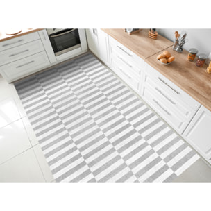 Alfombra de vinilo Dynamic Gris 160x240 cm -PVC antideslizante, vinilica para cocina o salón, lavable, estilo abstracto