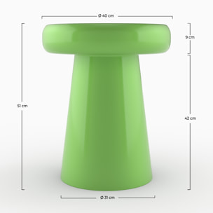 Table d'appoint ronde en métal vert D40 cm - Anouk