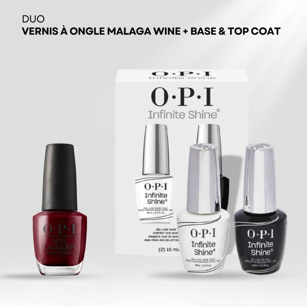 Duo Infinite Shine - Base et Top Coat Duo Pack - 30ml Malaga Wine - Vernis à ongles Nail Lacquer - 15 ml